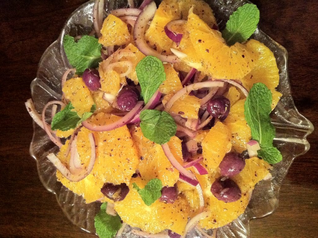 Orange Salad with Onion, Avocado and Olives - Kosher By Gloria