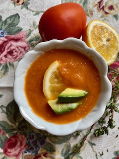 Tomato Soup with Meyer Lemon and Avocado