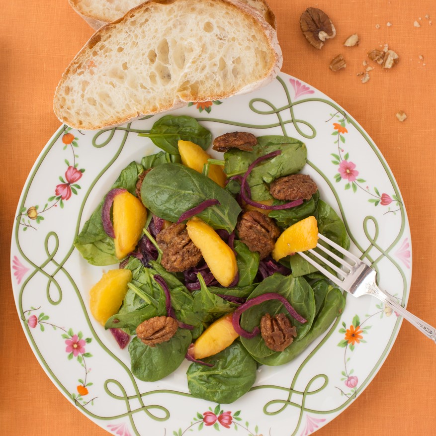 Spinach and Peach Salad